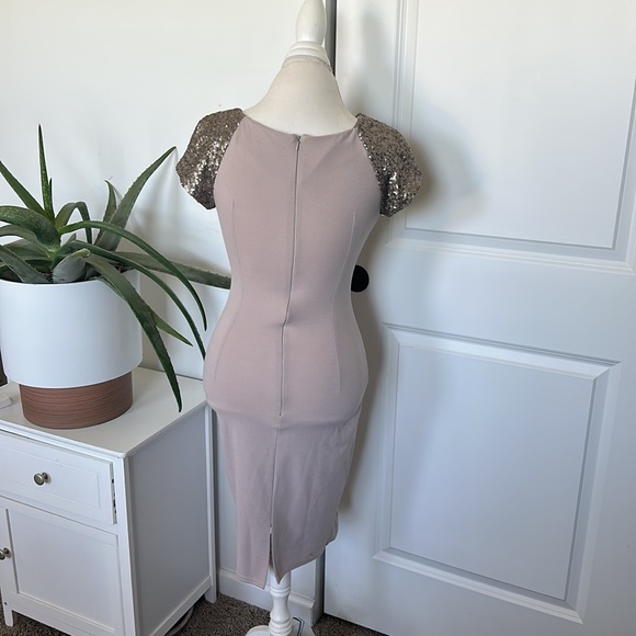 Women’s formal fitted grey sequin dress - Picture 8 of 10